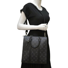 Load image into Gallery viewer, LOUIS VUITTON Sac Plat Monogram Eclipse Tote Shoulder Bag Black
