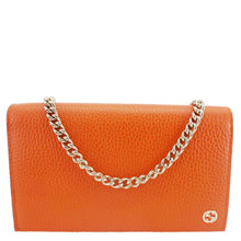 Load image into Gallery viewer, GUCCI Betty Medium Marmont Leather Wallet On Chain Orange 466506
