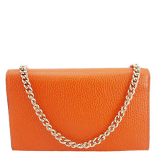 Load image into Gallery viewer, GUCCI Betty Medium Marmont Leather Wallet On Chain Orange 466506
