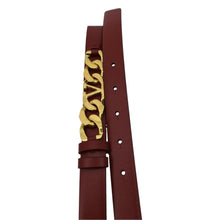 Load image into Gallery viewer, Valentino V Logo Chain Leather Belt in Red color - Product
