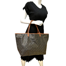 Load image into Gallery viewer, GOYARD Saint Louis GM Canvas Tote Shoulder Bag Black Tan
