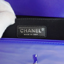 Load image into Gallery viewer, CHANEL Boy Flap Medium Plexiglass Patent Leather Crossbody Bag Blue
