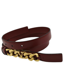 Load image into Gallery viewer, Valentino V Logo Chain Leather Belt in Red color - Right Side
