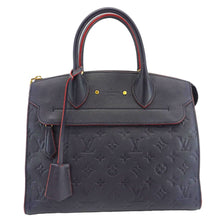 Load image into Gallery viewer, LOUIS VUITTON Pont Neuf MM Empreinte Leather Satchel Bag Marine Rouge
