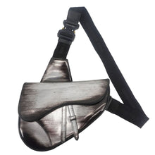 Load image into Gallery viewer, CHRISTIAN DIOR Saddle Leather Crossbody Bag Silver
