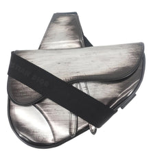 Load image into Gallery viewer, CHRISTIAN DIOR Saddle Leather Crossbody Bag Silver
