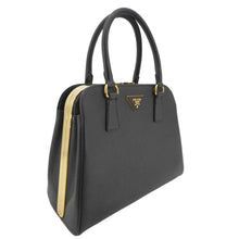 Load image into Gallery viewer, PRADA Frame Saffiano Leather Top Handle Bag Black
