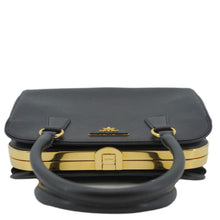 Load image into Gallery viewer, PRADA Frame Saffiano Leather Top Handle Bag Black
