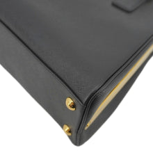Load image into Gallery viewer, PRADA Frame Saffiano Leather Top Handle Bag Black
