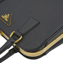 Load image into Gallery viewer, PRADA Frame Saffiano Leather Top Handle Bag Black

