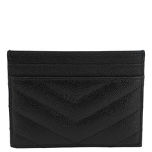 Load image into Gallery viewer, YVES SAINT LAURENT Cassandre Monogram Grain De Poudre Leather Card Holder Black
