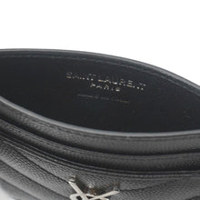 Load image into Gallery viewer, YVES SAINT LAURENT Cassandre Monogram Grain De Poudre Leather Card Holder Black
