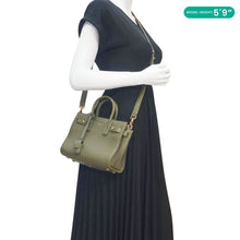 Load image into Gallery viewer, YVES SAINT LAURENT Sac De Jour Leather Shoulder Bag Olive Green
