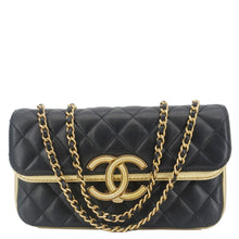 Load image into Gallery viewer, CHANEL CC Chic Double Flap Quilted Leather Shoulder Bag Black
