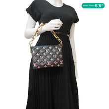 Load image into Gallery viewer, LOUIS VUITTON Coussin BB Monogram Embossed Leather Shoulder Bag Black
