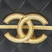 Load image into Gallery viewer, CHANEL CC Chic Double Flap Quilted Leather Shoulder Bag Black
