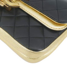 Load image into Gallery viewer, CHANEL CC Chic Double Flap Quilted Leather Shoulder Bag Black
