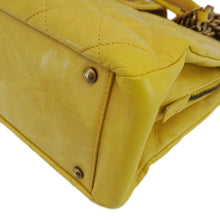 Load image into Gallery viewer, CHANEL Reissue Glazed Quilted Leather Tote Shoulder Bag Yellow
