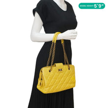 Load image into Gallery viewer, CHANEL Reissue Glazed Quilted Leather Tote Shoulder Bag Yellow
