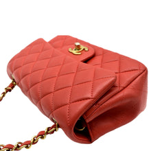 Load image into Gallery viewer, CHANEL Mini Rectangular Flap Quilted Leather Crossbody Bag Red
