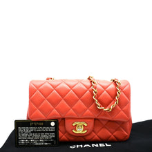 Load image into Gallery viewer, CHANEL Mini Rectangular Flap Quilted Leather Crossbody Bag Red
