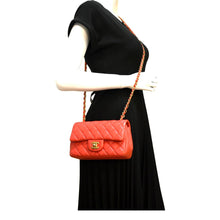 Load image into Gallery viewer, CHANEL Mini Rectangular Flap Quilted Leather Crossbody Bag Red
