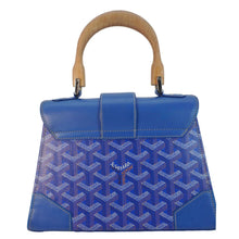 Load image into Gallery viewer, GOYARD Saigon Mini Chevron Print Coated Canvas Top Handle Shoulder Bag Blue
