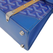 Load image into Gallery viewer, GOYARD Saigon Mini Chevron Print Coated Canvas Top Handle Shoulder Bag Blue
