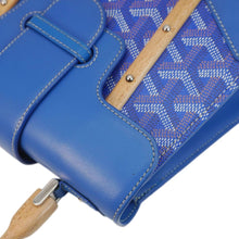 Load image into Gallery viewer, GOYARD Saigon Mini Chevron Print Coated Canvas Top Handle Shoulder Bag Blue
