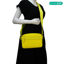 Load image into Gallery viewer, GUCCI GG Small Rubber Effect Leather Crossbody Bag Neon Yellow 771293
