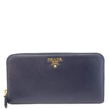 Load image into Gallery viewer, PRADA Zip Around Leather Wallet Blue
