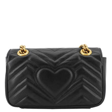 Load image into Gallery viewer, GUCCI GG Marmont Mini Leather Shoulder Bag Black 446744
