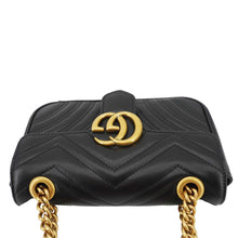 Load image into Gallery viewer, GUCCI GG Marmont Mini Leather Shoulder Bag Black 446744
