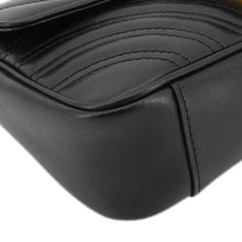 Load image into Gallery viewer, GUCCI GG Marmont Mini Leather Shoulder Bag Black 446744
