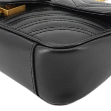 Load image into Gallery viewer, GUCCI GG Marmont Mini Leather Shoulder Bag Black 446744
