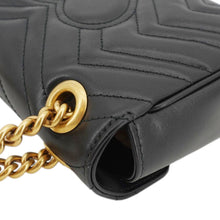 Load image into Gallery viewer, GUCCI GG Marmont Mini Leather Shoulder Bag Black 446744
