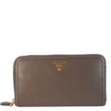 Load image into Gallery viewer, PRADA Zip Around Leather Wallet Brown
