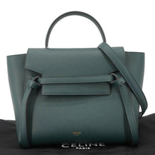 Load image into Gallery viewer, CELINE Micro Belt Grained Leather Shoulder Bag Green
