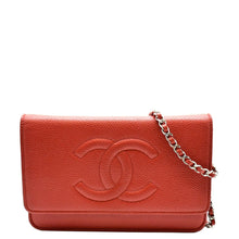 Load image into Gallery viewer, CHANEL Timeless WOC Caviar Leather Wallet on Chain Shoulder Bag Red
