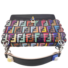 Load image into Gallery viewer, FENDI Fun Fair Kan I Vitello Liberty Leather Shoulder Bag Black
