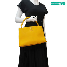 Load image into Gallery viewer, LOUIS VUITTON Capucines MM Taurillon Leather Satchel Bag Yellow
