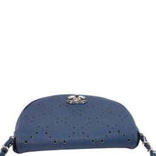 Load image into Gallery viewer, CHANEL Perforated Caviar Leather Messenger Bag Navy Blue
