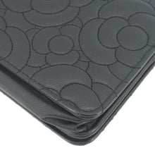 Load image into Gallery viewer, CHANEL Camellia Caviar Leather Wallet on Chain Shoulder Bag Black
