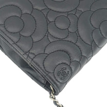 Load image into Gallery viewer, CHANEL Camellia Caviar Leather Wallet on Chain Shoulder Bag Black
