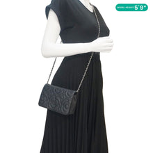 Load image into Gallery viewer, CHANEL Camellia Caviar Leather Wallet on Chain Shoulder Bag Black
