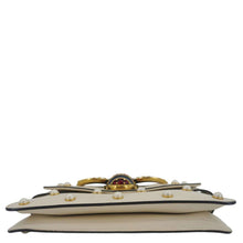 Load image into Gallery viewer, GUCCI Broadway Pearl Bee Mini Leather Shoulder Bag White 453778
