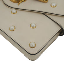 Load image into Gallery viewer, GUCCI Broadway Pearl Bee Mini Leather Shoulder Bag White 453778
