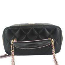 Load image into Gallery viewer, CHANEL Vanity Case Quilted Leather Top Handle Crossbody Bag Black
