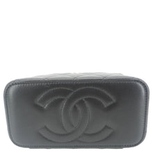 Load image into Gallery viewer, CHANEL Vanity Case Quilted Leather Top Handle Crossbody Bag Black
