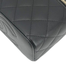 Load image into Gallery viewer, CHANEL Vanity Case Quilted Leather Top Handle Crossbody Bag Black
